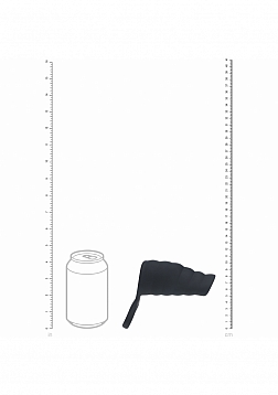 LEVELZ - Vibrating Ribbed Silicone Cock Sleeve & Ball Ring - Black