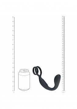 LEVELZ - Vibrating Silicone Prostate Stimulator with Cock & Ball Ring - Black