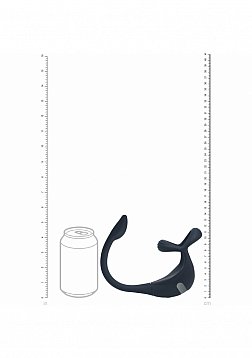 LEVELZ - Remote Control Vibrating Silicone Tri O Cock Ring with Prostate Stimulator - Black