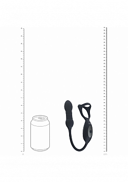 LEVELZ - Vibrating & Thrusting Silicone Tri O Cock Ring with Prostate Stimulator - Black