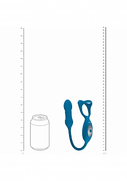 LEVELZ - Vibrating & Thrusting Silicone Tri O Cock Ring with Prostate Stimulator - Teal