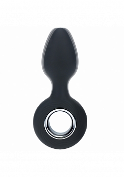 LEVELZ - Vibrating Silicone Anal Plug with Loop - Black