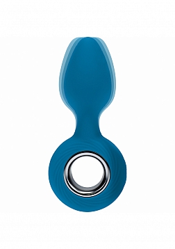 LEVELZ - Vibrating Silicone Anal Plug with Loop - Teal