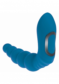LEVELZ - Vibrating - Heating - Bendable - Tapping Beaded Silicone Prostate Stimulator - Teal