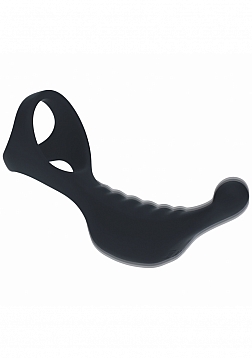 LEVELZ - Vibrating  Silicone Prostate Stimulator with Tri O Cock Ring  - Black