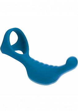 LEVELZ - Vibrating  Silicone Prostate Stimulator with Tri O Cock Ring - Teal