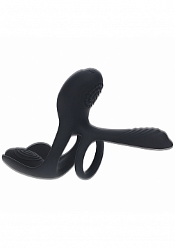 LEVELZ - Triple Motor Vibrating Silicone Cock Ring - Black