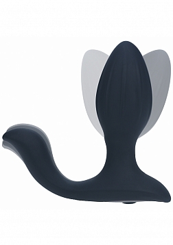 LEVELZ - Vibrating & Rotating Silicone Anal Plug with Ball Stimulator - Black