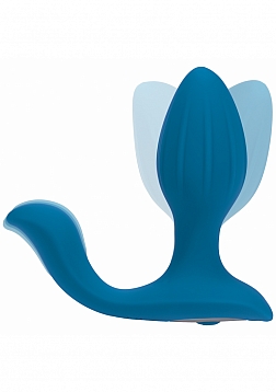 LEVELZ - Vibrating & Rotating Silicone Anal Plug with Ball Stimulator - Teal