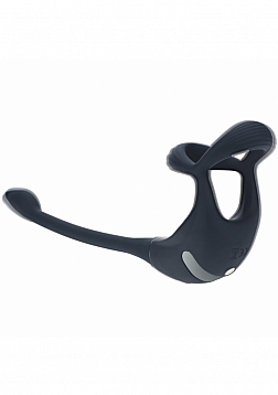 LEVELZ - Remote Control Vibrating Silicone Tri O Cock Ring with Prostate Stimulator - Black