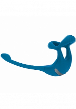 LEVELZ - Remote Control Vibrating Silicone Tri O Cock Ring with Prostate Stimulator - Teal