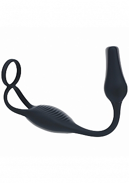 LEVELZ - Vibrating Silicone Prostate Stimulator with Cock & Ball Ring - Black