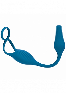LEVELZ - Vibrating Silicone Prostate Stimulator with Cock & Ball Ring - Teal