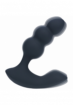 LEVELZ - Dual Motor Remote Control Beaded Vibrating Liquid Silicone Prostate Stimulator - Black