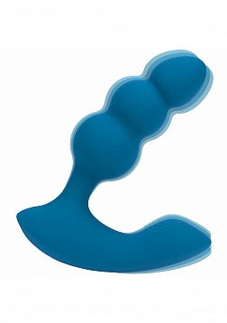 LEVELZ - Dual Motor Remote Control Beaded Vibrating Liquid Silicone Prostate Stimulator  - Teal
