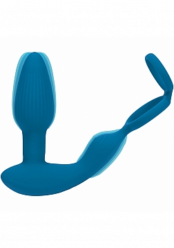LEVELZ - Dual Vibrating Remote Control & Rotating Beads Silicone Prostate Stimulator with Cock & Bal