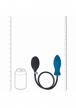 LEVELZ - Ribbed Inflatable Silicone Anal Plug - Teal