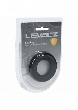 LEVELZ -  Liquid Silicone Cock Ring - M - Black