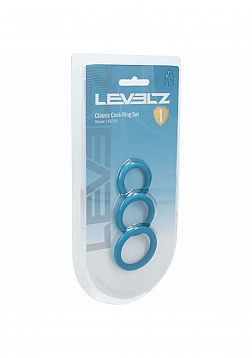 LEVELZ - Classic Silicone Cock Ring Set of 3 (XS/S/M) - Teal
