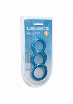 LEVELZ - Classic Silicone Cock Ring Set of 3 (L/XL/XXL) - Teal
