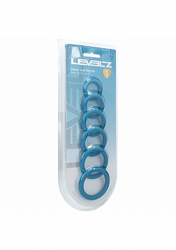LEVELZ - Classic Silicone Cock Ring Set of 6 All Sizes - Teal