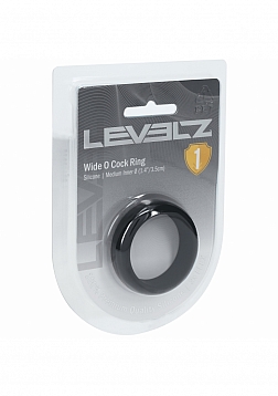LEVELZ - Wide O Silicone Cock Ring - M - 35mm - Black