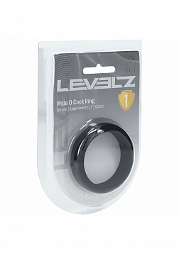 LEVELZ - Wide O Silicone Cock Ring - L - 42mm - Black