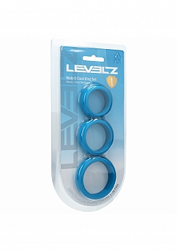 LEVELZ - Wide O Silicone Cock Ring Set of 3 (30mm, 35mm, 42mm) - Teal
