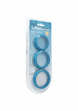 LEVELZ - Wide O Silicone Cock Ring Set of 3 (42mm, 50mm, 55mm) - Teal