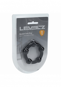 LEVELZ - Beaded Silicone Cock Ring - S - 30mm   - Black