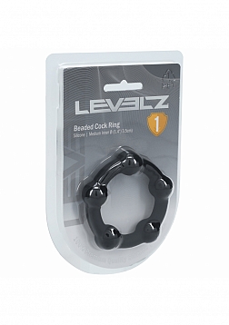 LEVELZ - Beaded Silicone Cock Ring - M - 35mm   - Black