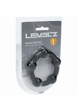 LEVELZ - Beaded Silicone Cock Ring - L - 45mm   - Black