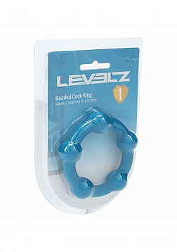 LEVELZ - Beaded Silicone Cock Ring - L - 45mm   - Teal