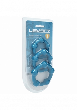 LEVELZ - Beaded Silicone Cock Ring Set of 3 (35mm, 40mm, 45mm)  - Teal