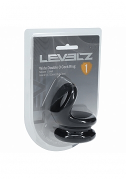 LEVELZ - Wide Double O Silicone Cock Ring - S - Black