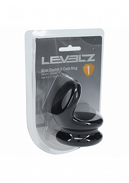 LEVELZ - Wide Double O Silicone Cock Ring - M - Black
