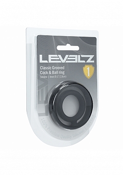 LEVELZ - Classic Grooved Silicone Cock & Ball Ring - Black