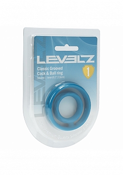 LEVELZ - Classic Grooved Silicone Cock & Ball Ring - Teal