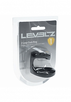 LEVELZ - 2 Loop Silicone Cock Ring - Black