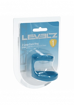 LEVELZ - 2 Loop Silicone Cock Ring - Teal