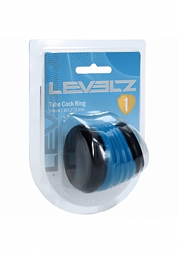 LEVELZ - Tube Silicone Cock Ring - Black/Teal