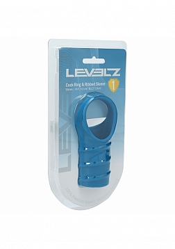 LEVELZ - Silicone Cock Ring & Ribbed Sleeve - Teal