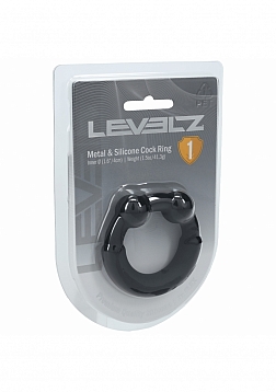 LEVELZ - Metal & Silicone Cock Ring - Black