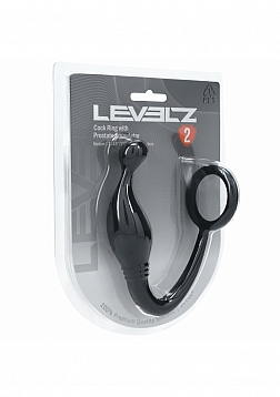 LEVELZ - Silicone Cock Ring with Prostate Stimulator - M - Black