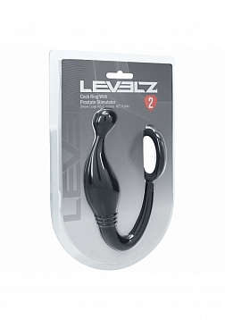 LEVELZ - Silicone Cock Ring with Prostate Stimulator - L - Black