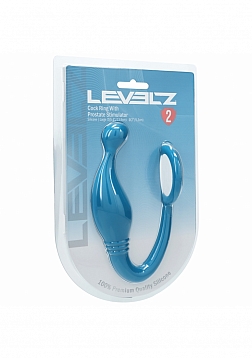LEVELZ - Silicone Cock Ring with Prostate Stimulator - L - Teal