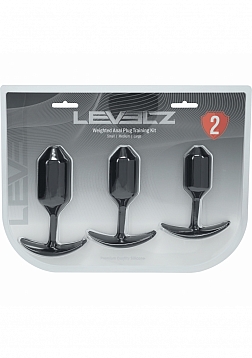 LEVELZ - Silicone Weighted Anal Plug Training Kit - Set of 3 - Black
