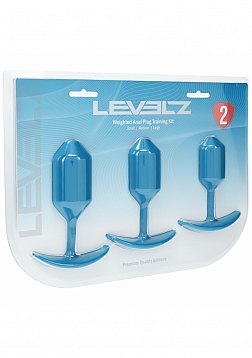 LEVELZ - Silicone Weighted Anal Plug Training Kit - Set of 3 - Teal