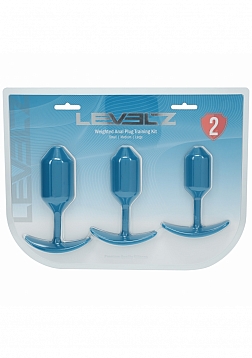 LEVELZ - Silicone Weighted Anal Plug Training Kit - Set of 3 - Teal