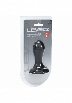 LEVELZ - Single Rattle Liquid Silicone Anal Plug - Small - Black